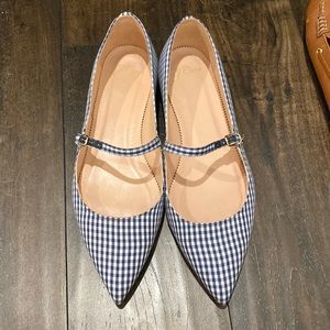 J Crew Mary Jane Gingham Flats